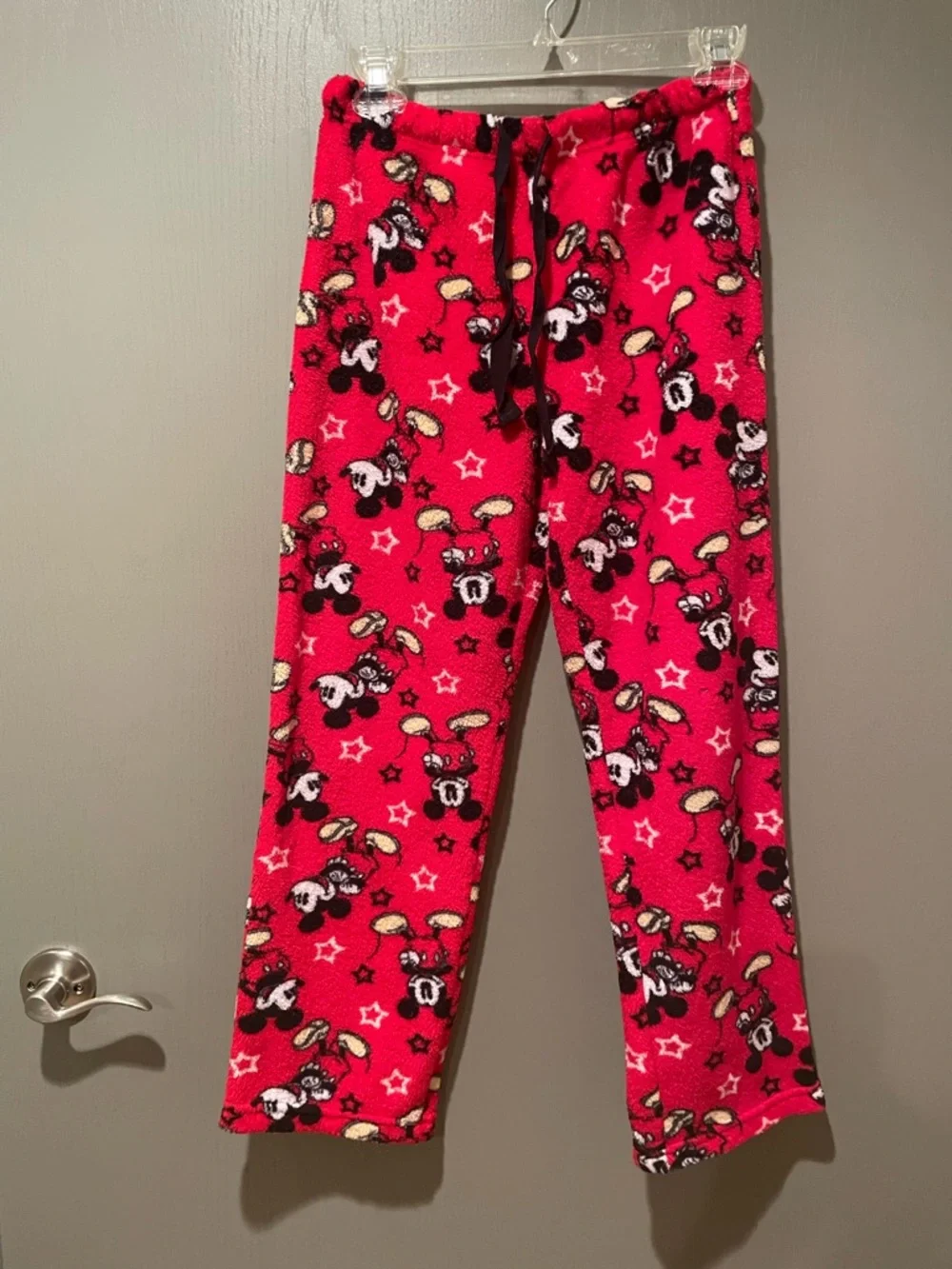 Disney Red Mickey Mouse Fleece Pajama Bottoms - Picture 1 of 5